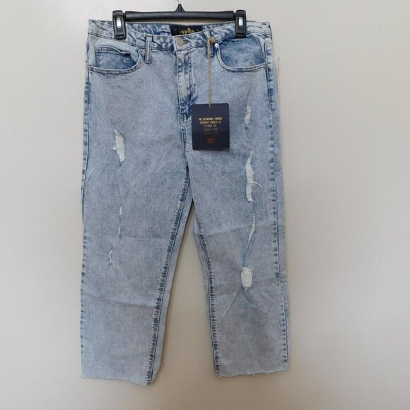 JR129 Indigo Rein Juniors' Slim Straight Cropped Jeans Size 15 / 31 x 27 - Picture 1 of 2